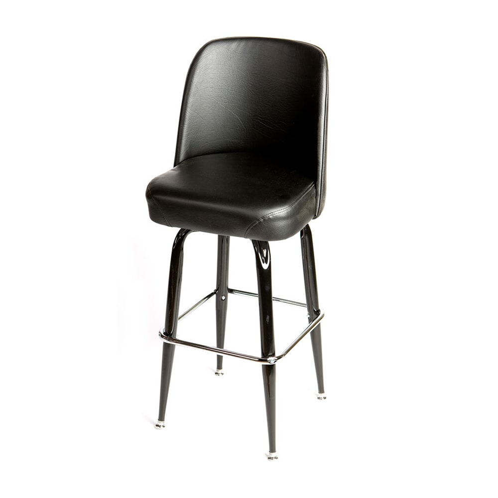 Oak Street Swivel Bar Stool w/ Black Bucket Seat, Black (SL2133-BLK)