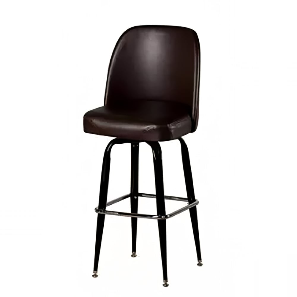Oak Street Swivel Bar Stool w/ Espresso Bucket Seat, Black (SL2133-ESP)