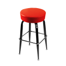 Oak Street Backless Swivel Bar Stool w/ Red Seat, Black (SL2135-RED) thumbnail 2
