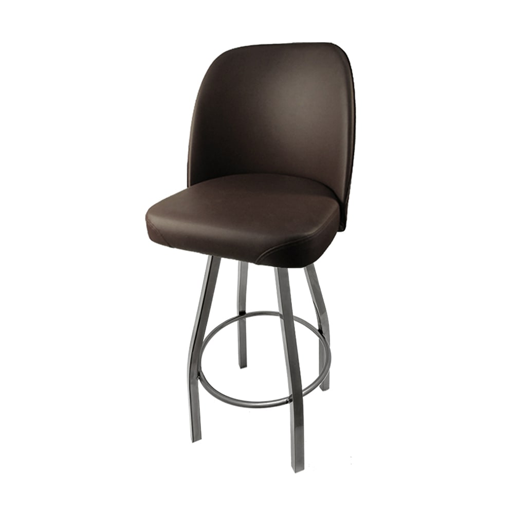 Oak Street Swivel Bar Stool w/ Espresso Bucket Seat, Black (SL2136-ESP)