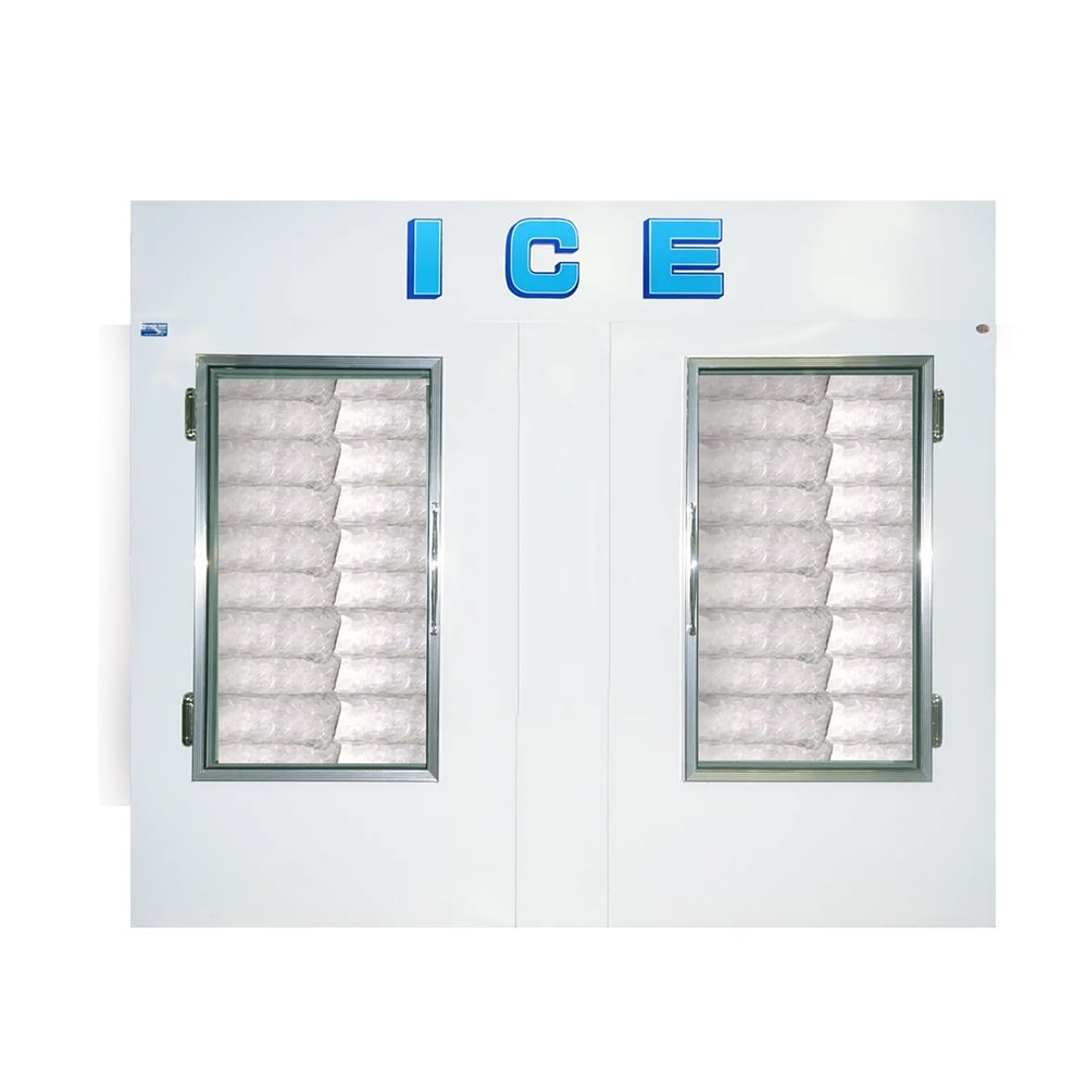 Polar Temp 1000CWGP 94" Indoor Ice Merchandiser w/ (121) 20 lb Bag Capacity - Glass Doors, White, 115v