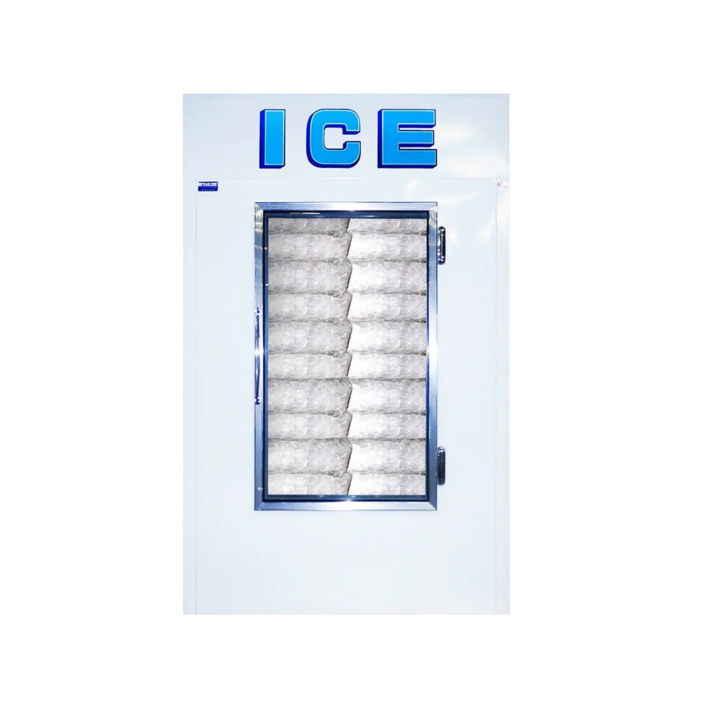 Polar Temp 420ADGP 48" Indoor Ice Merchandiser w/ (50) 20 lb Bag Capacity - Glass Door, White, 115v