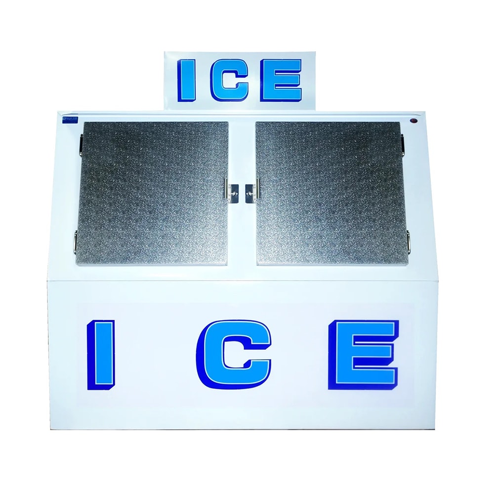 Polar Temp 600ADP 70 1/4" Outdoor Slanted Ice Merchandiser w/ (60) 20 lb Bag Capacity - Solid Doors, White, 115v