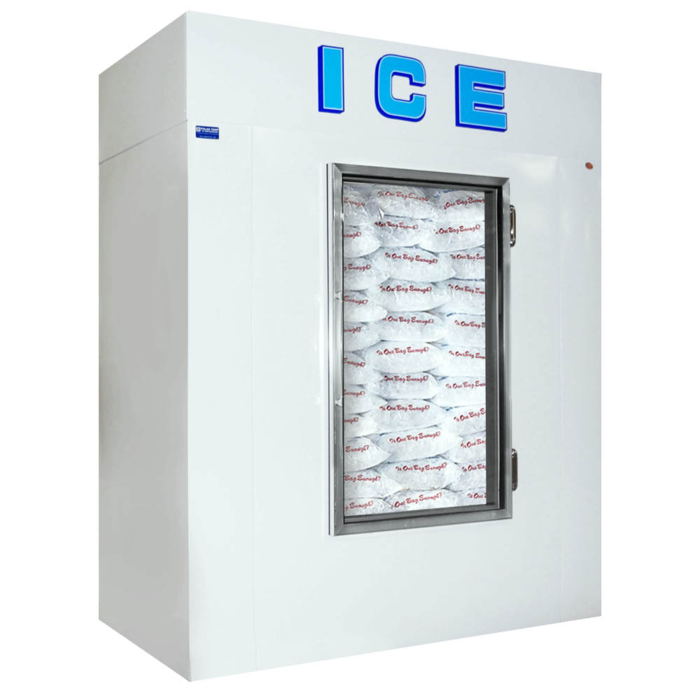 Polar Temp 630ADGP 62" Indoor Ice Merchandiser w/ (78) 20lb Bag Capacity - Glass Door, White, 115v