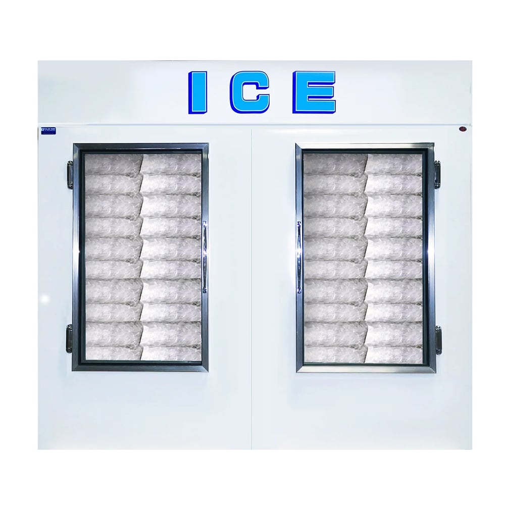 Polar Temp 650CWGP 70 1/4" Indoor Ice Merchandiser w/ (75) 20 lb Bag Capacity - Glass Doors, White, 115v