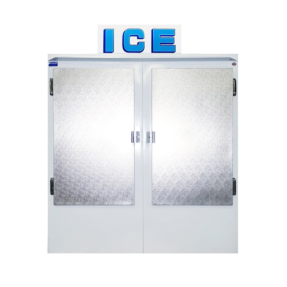 Polar Temp 670CWP 62" Outdoor Ice Merchandiser w/ (78) 20 lb Bag Capacity - Solid Doors, White, 115v