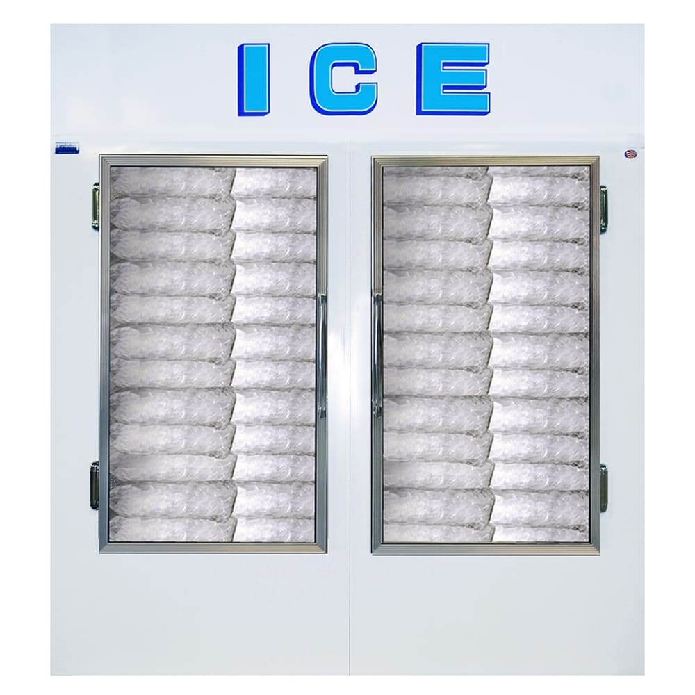 Polar Temp 750ADGP 70 1/4" Indoor Ice Merchandiser w/ (89) 20 lb Bag Capacity - Glass Doors, 115v