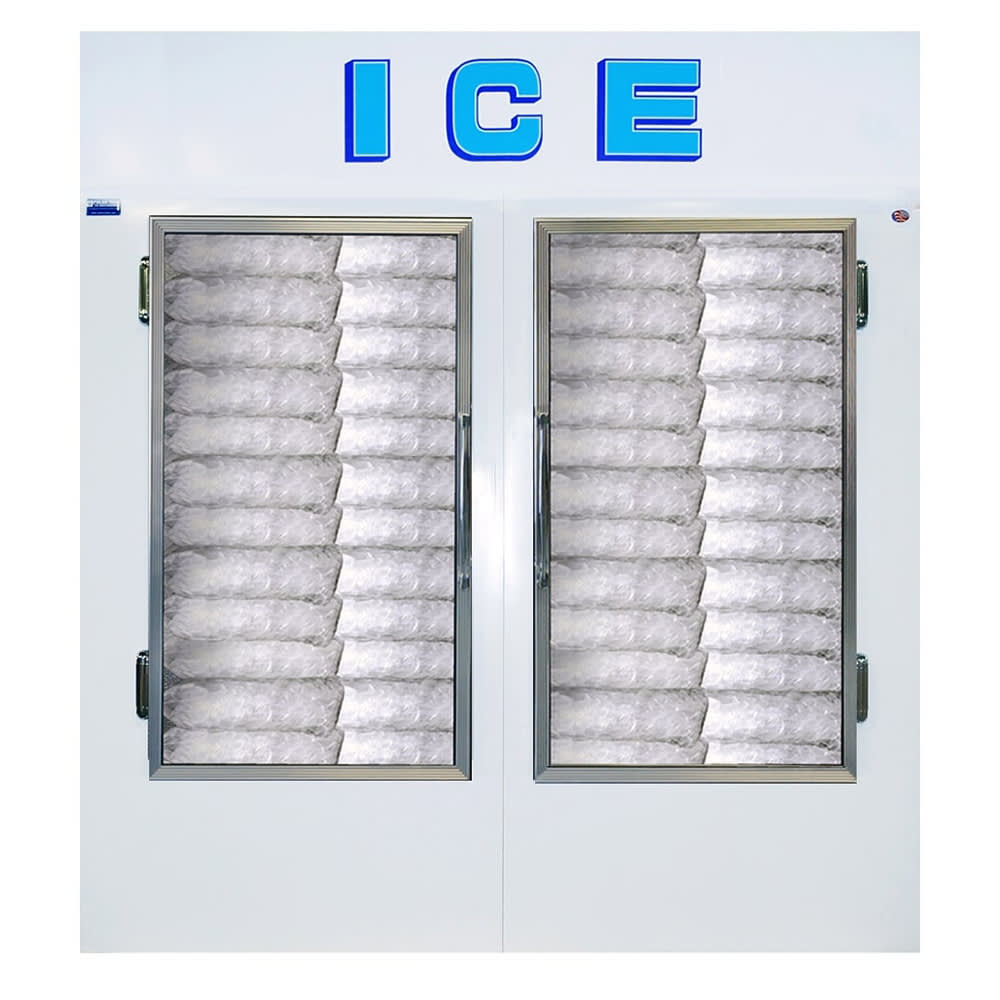 Polar Temp 750CWGP 70 1/4" Indoor Ice Merchandiser w/ (89) 20 lb Bag Capacity - Glass Doors, 115v