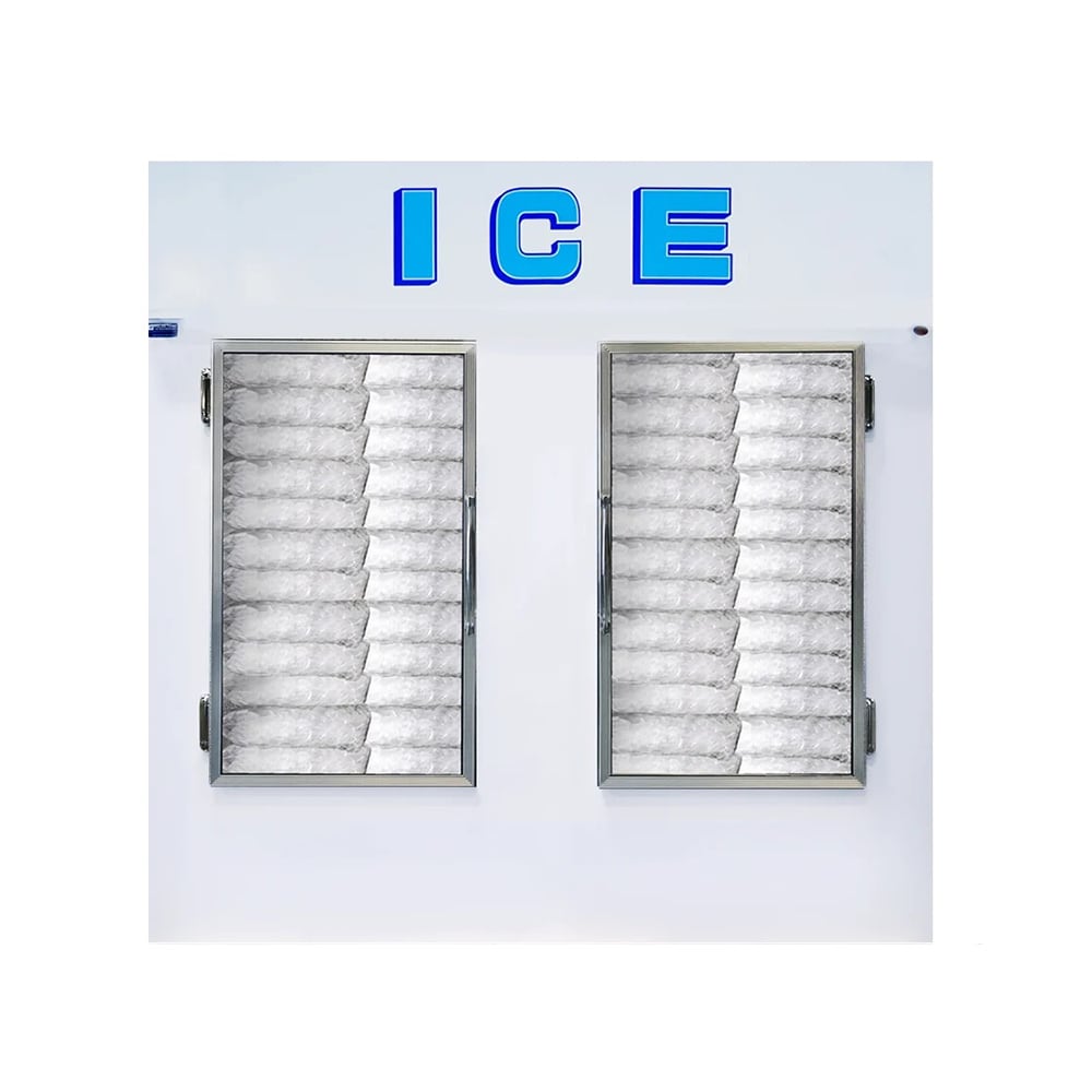 Polar Temp 850CWGP 84" Indoor Ice Merchandiser w/ (108) 20 lb Bag Capacity - Glass Doors, White, 115v