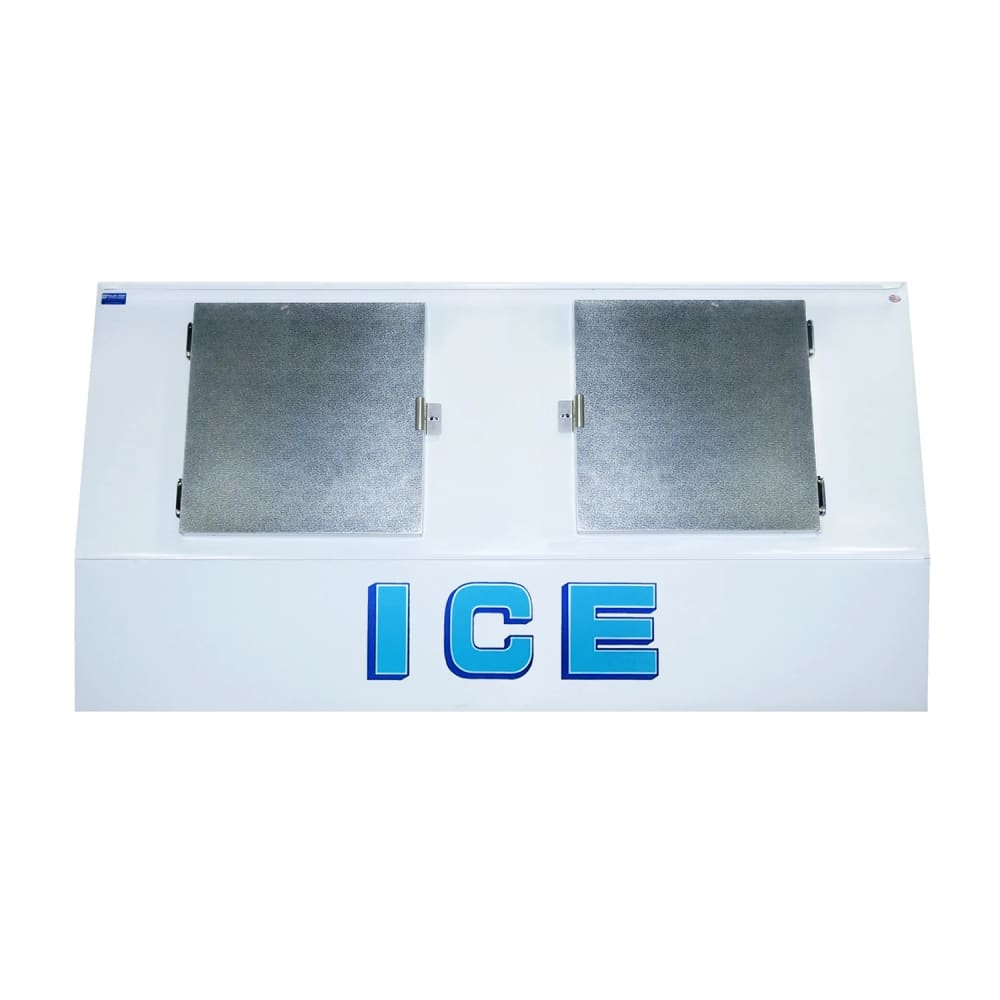 Polar Temp VT570ADP 96" Outdoor Slanted Ice Merchandiser w/ (73) 20 lb Bag Capacity - Solid Doors, White, 115v