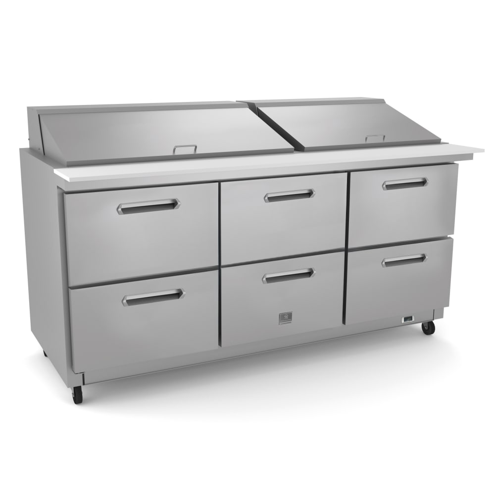 Kelvinator Commercial KCHMT70.30 72" Mega Top Sandwich/Salad Prep Table w/ Refrigerated Base, 115v