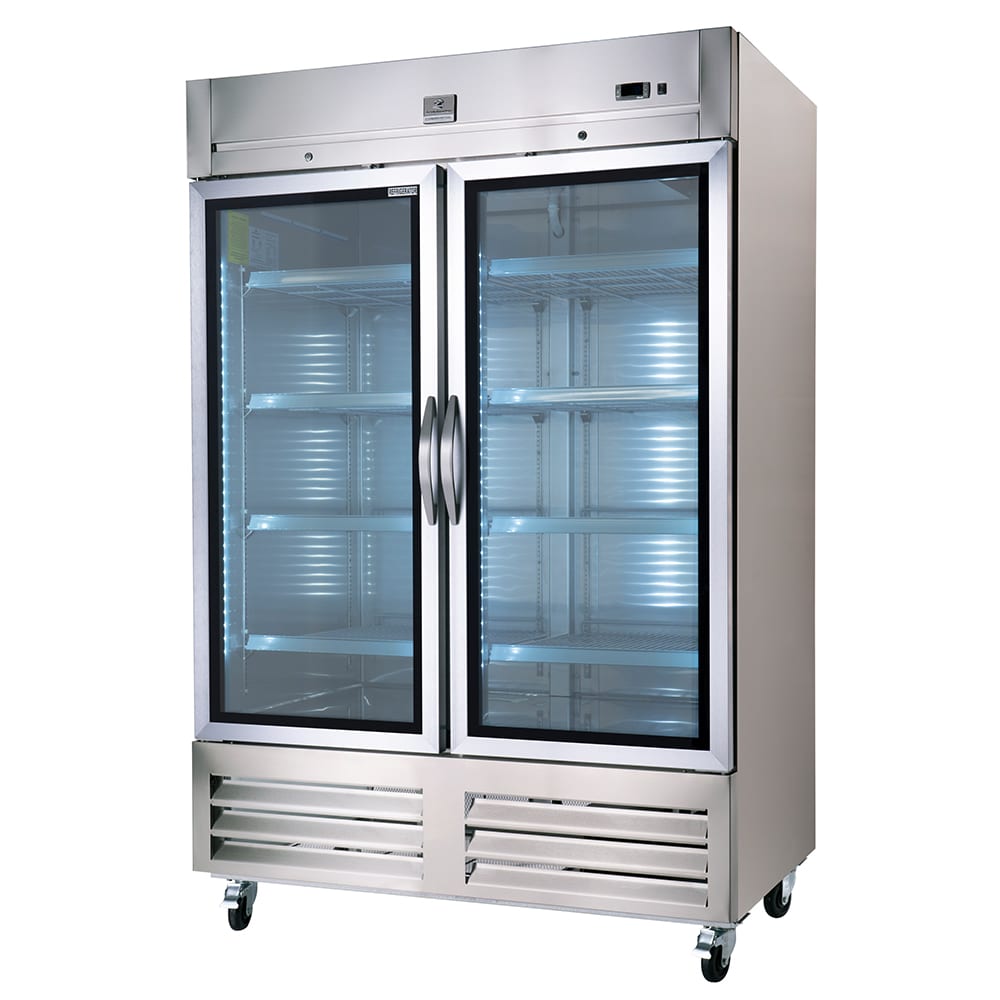 Kelvinator Commercial KCHRI54R2GDR (738281) 53 7/8" Two Section Reach In Refrigerator, (2) Left/Right Hinge Glass Doors, 115v