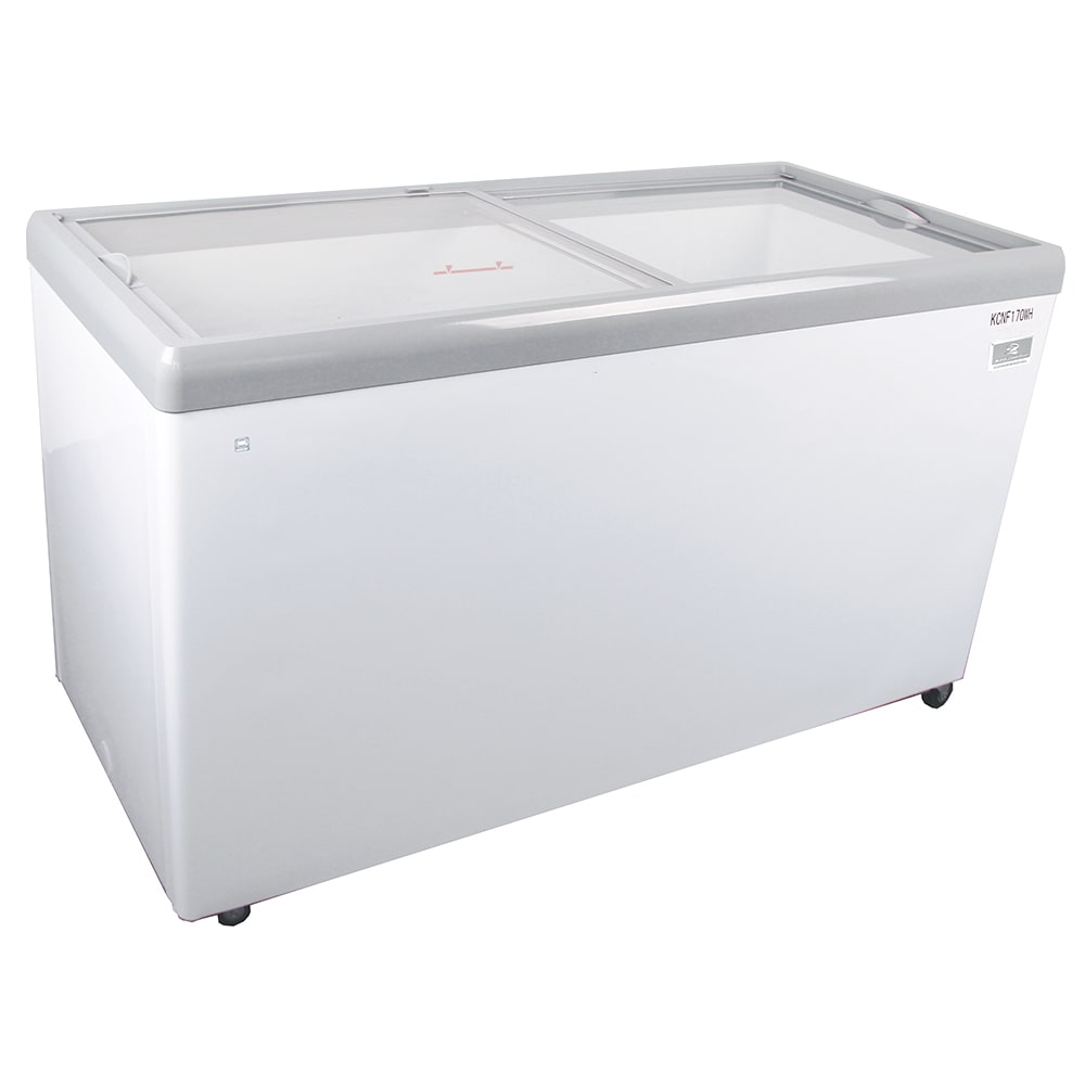 Kelvinator Commercial KCNF170WH 70 7/8" Mobile Ice Cream Freezer w/ Wire Storage Basket - White, 120v