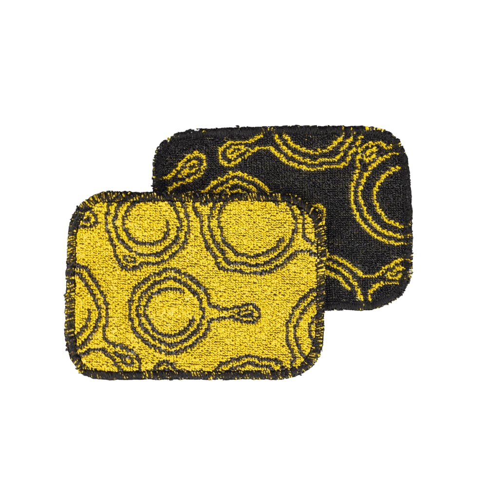 Lodge Scrub Cloth - 6 1/2" x 4 1/2", Cotton, Black/Yellow (AESCRUB)