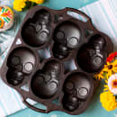 Lodge 6 Compartment Cast Iron Mini Cake Pan, Skull (BWSKULL) thumbnail 2