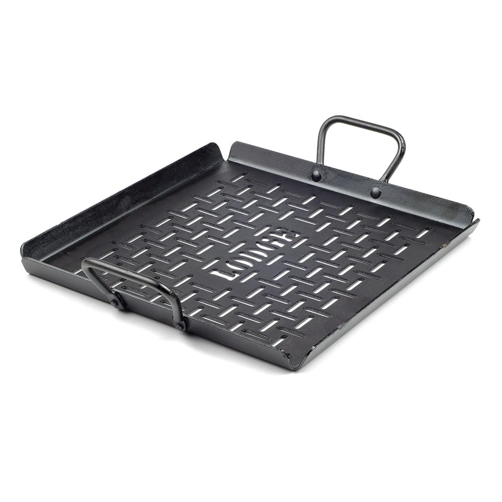 Lodge Square Grilling Pan with Handles - 13x12" Carbon Steel (CRSGP12)
