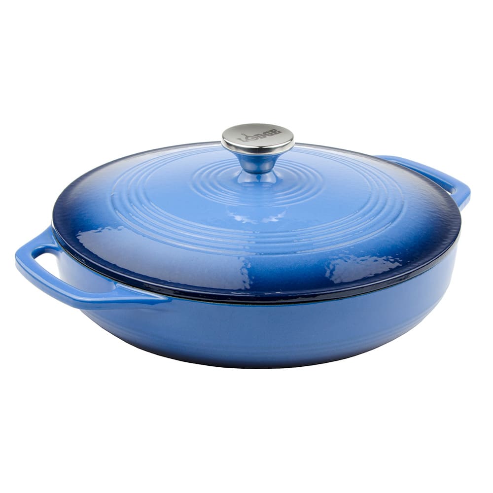 Lodge 3 3/5 qt Cast Iron Casserole w/ Cover, Enamel, Caribbean (EC3CC33)
