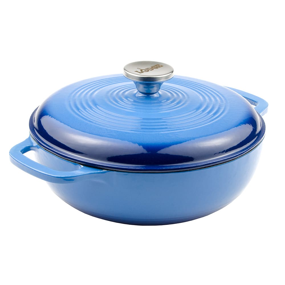 Lodge 3 qt Cast Iron Dutch Oven, Enamel, Caribbean (EC3D33)