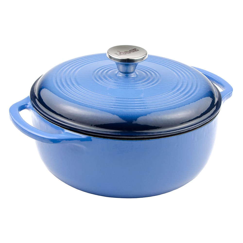 Lodge 4 1/2 qt Cast Iron Dutch Oven, Enamel, Caribbean (EC4D33)