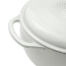Lodge 6 qt Cast Iron Dutch Oven, Enamel, Oyster White (EC6D13) thumbnail 5