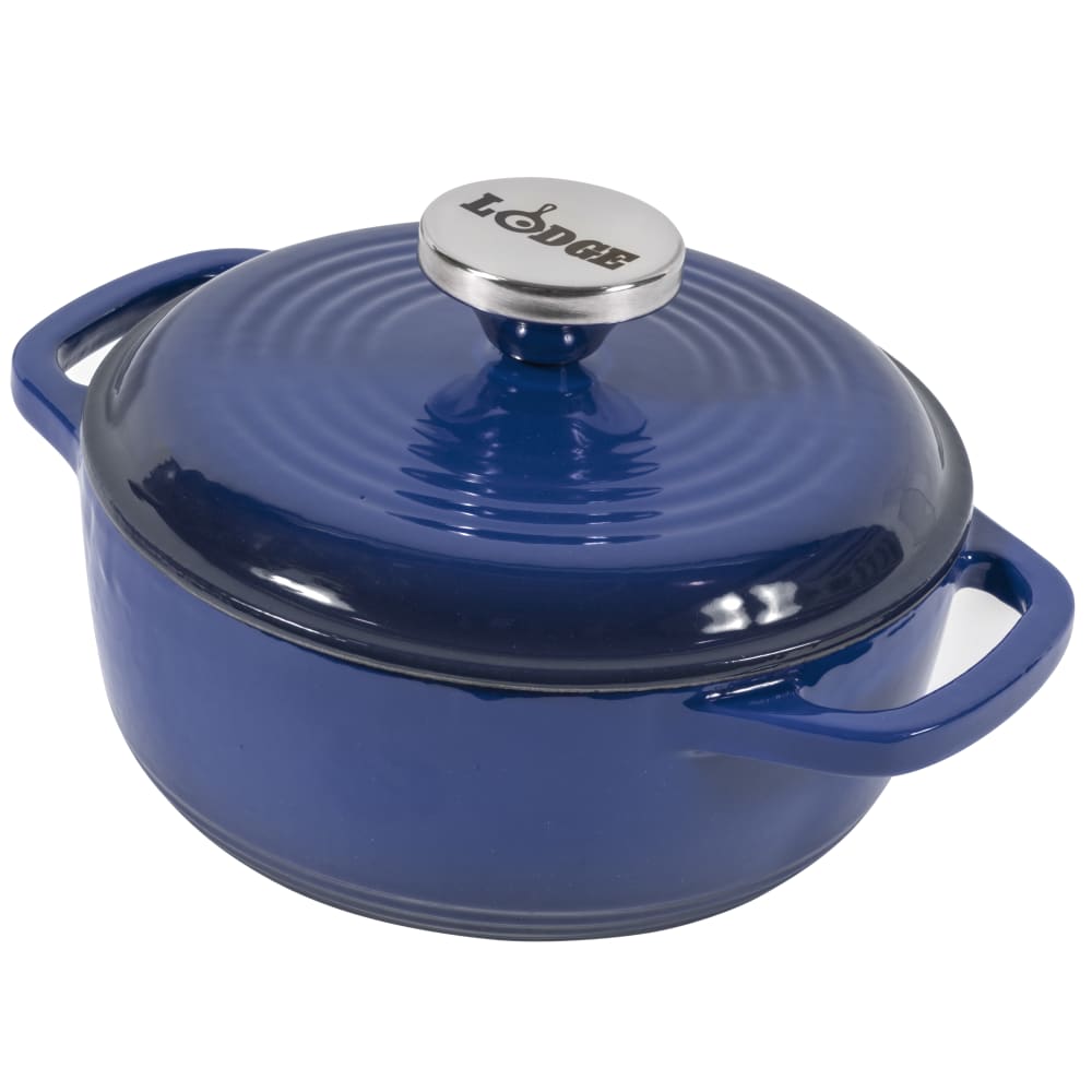 Lodge 6 qt Cast Iron Dutch Oven, Enamel, Indigo (EC6D32)