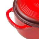 Lodge 7 qt Cast Iron Dutch Oven, Enamel, Red (EC70D43) thumbnail 5