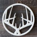 Lodge 8" Round Antler Trivet - Enameled Cast Iron, Biscotti (EC8AT08) thumbnail 5