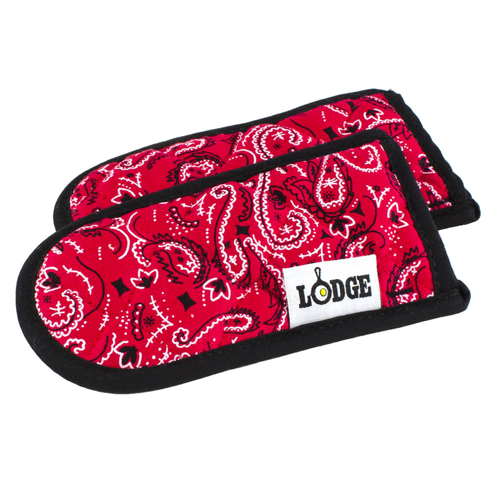 Lodge Hot Handle Mitt Set of 2 - Red Bandana on Black (HHBAN41)