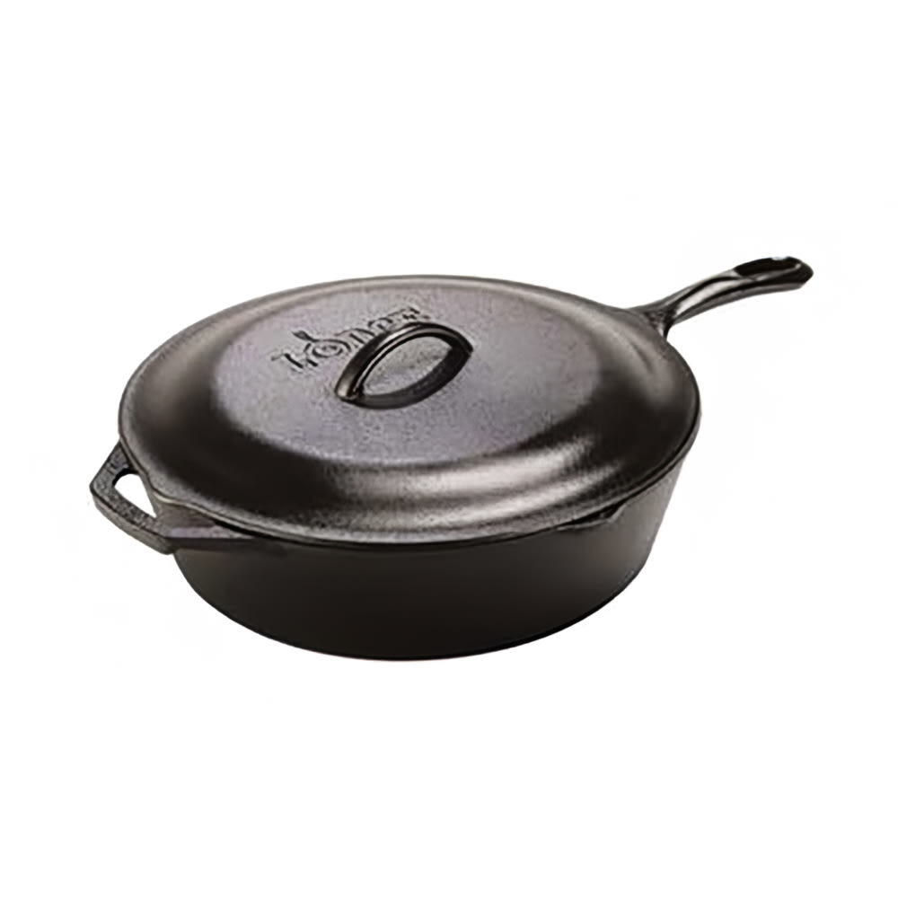 Lodge 5 qt Deep Cast Iron Seasoned Skillet w/ Cover (L10CF3)