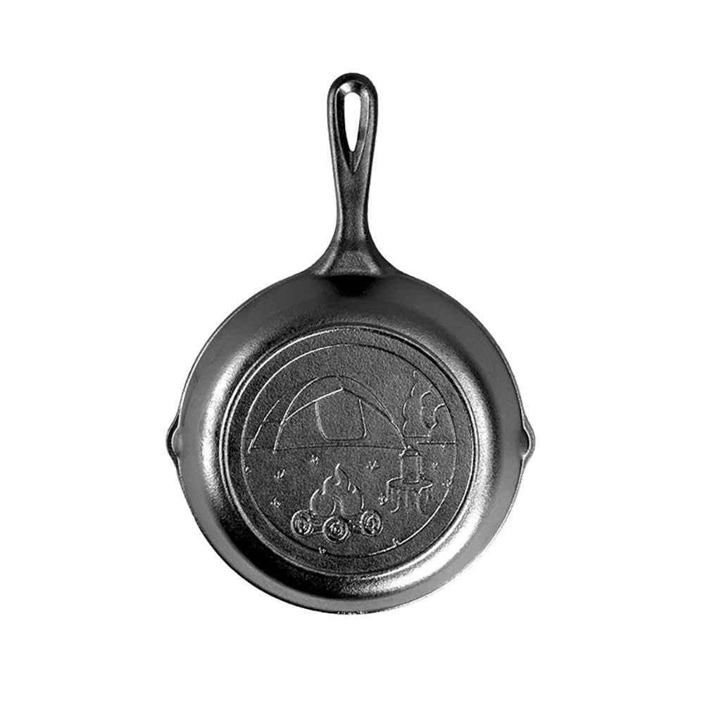 Lodge 8" Round Wanderlust Cast Iron Skillet, Tent (L5SKWND)