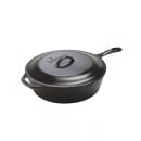 Lodge 10 9/10" Round Seasoned Cast Iron Chicken Fryer w/ Handles (L8CF3) thumbnail 6