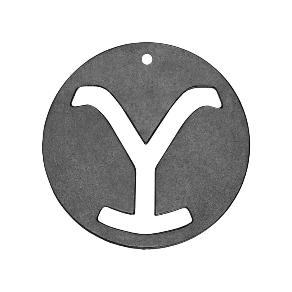 Lodge 8" Round Yellowstone Cast Iron Trivet, Power Y (L8TRYW)