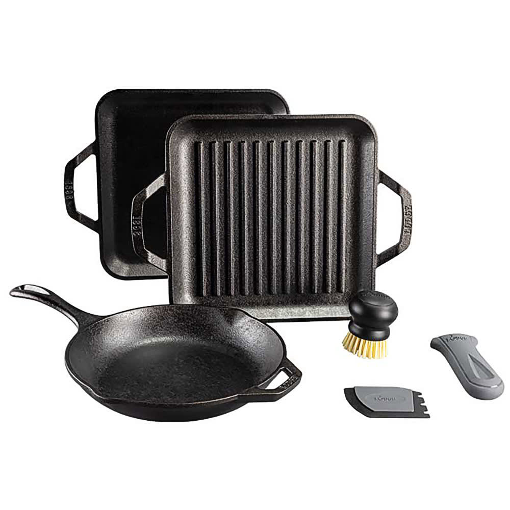 Lodge 6 piece Seasoned Gourmet Set, Cast Iron (LC6GMSETA)