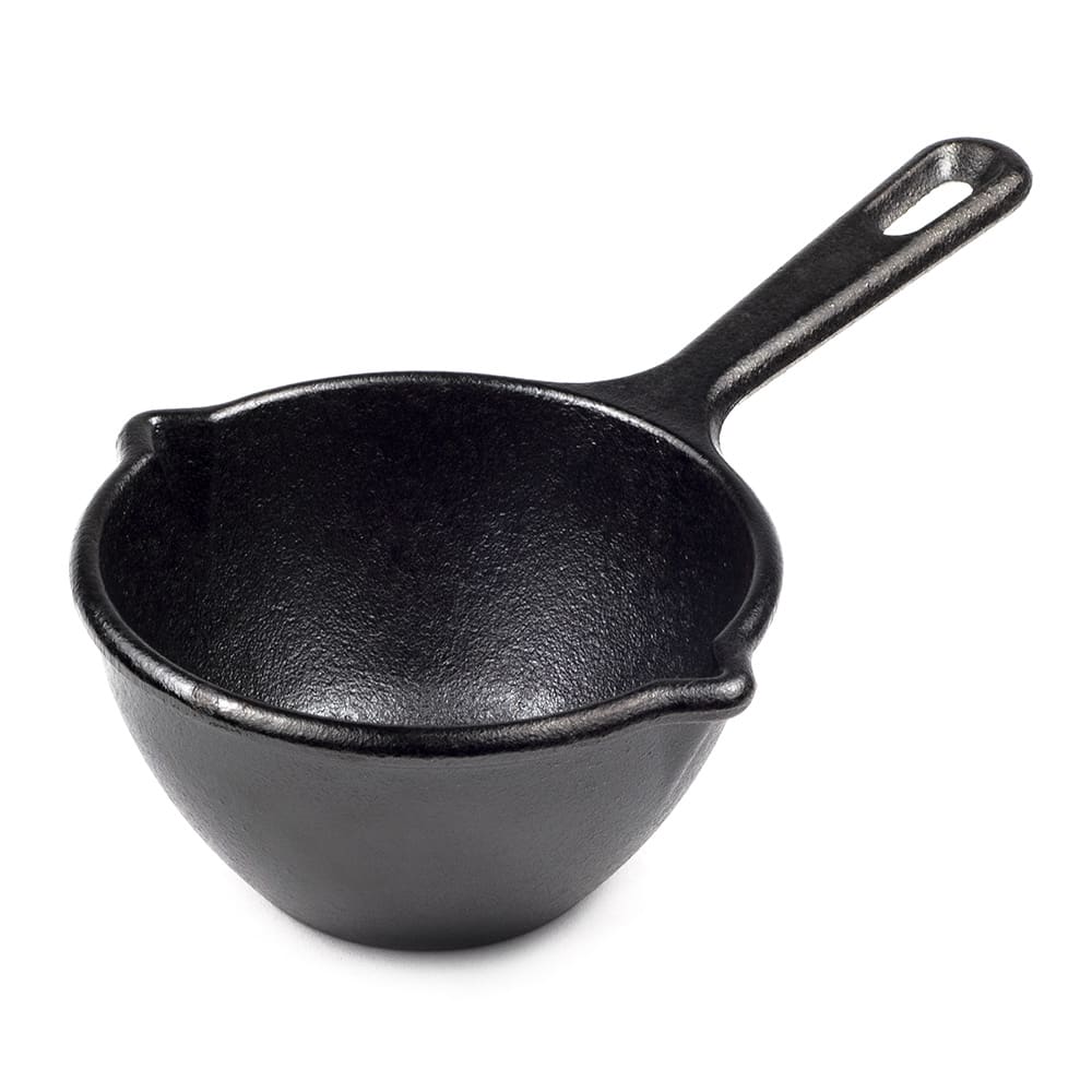 Lodge 5 2/5"Round Cast Iron Seasoned Melting Pot w/ 14 oz Capacity (LMP3)