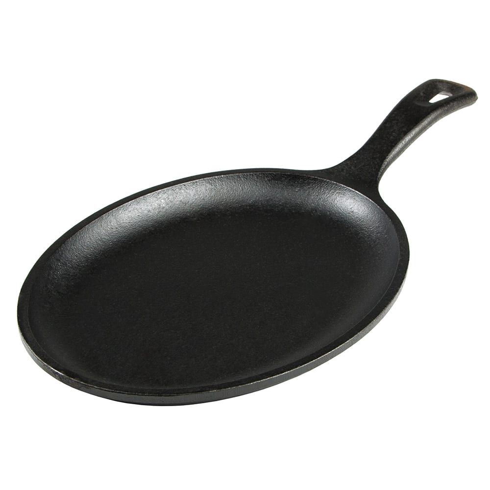 Lodge Oval Serving Griddle w/ Handle - 10" x 7 1/2", Cast Iron (LOS3)