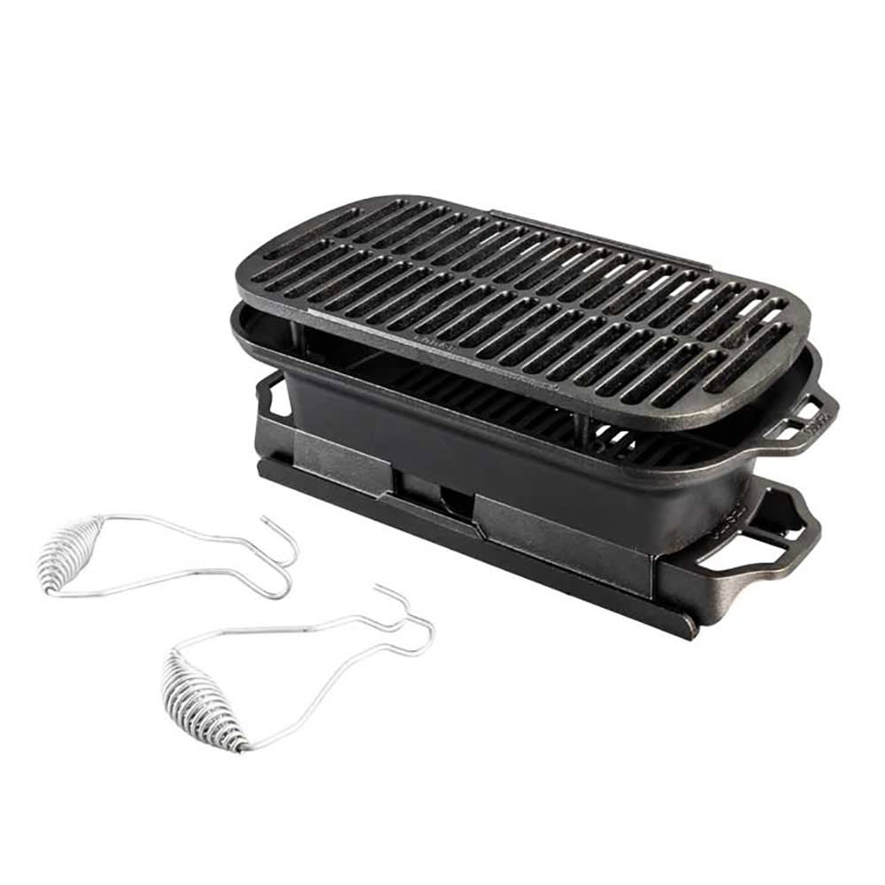 Lodge 19 3/8" Hibachi Style Outdoor Grill w/ Removable Grate & Handles, Cast Iron (LSPROG)