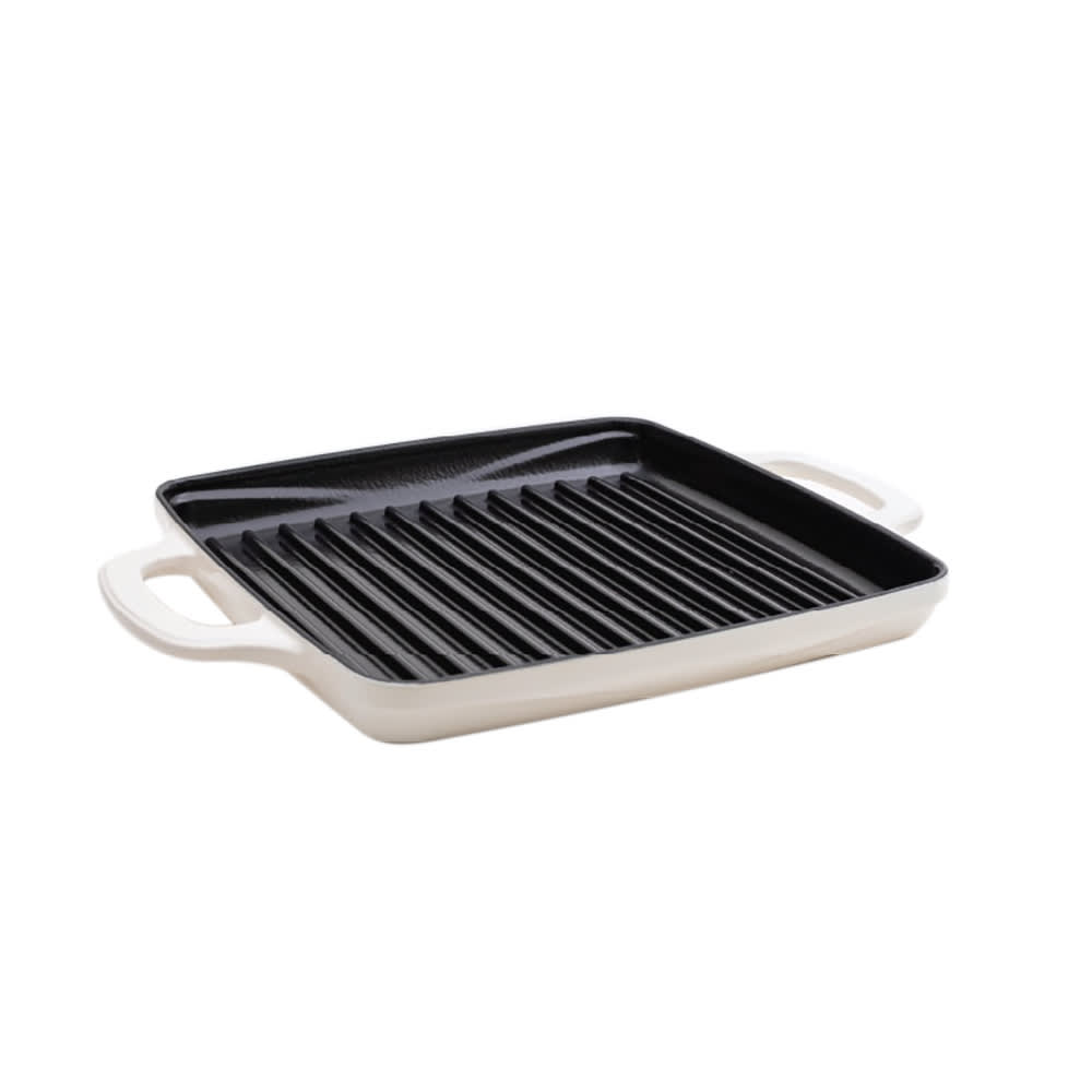 Lodge 11" Square USA Enamel™ Cast Iron Grill Pan - White (U11IGP100)