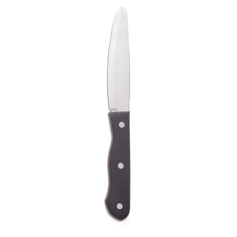 Walco WL880528R 5" Black Delrin Steak Knife w/ Black Plastic Delrin Handle