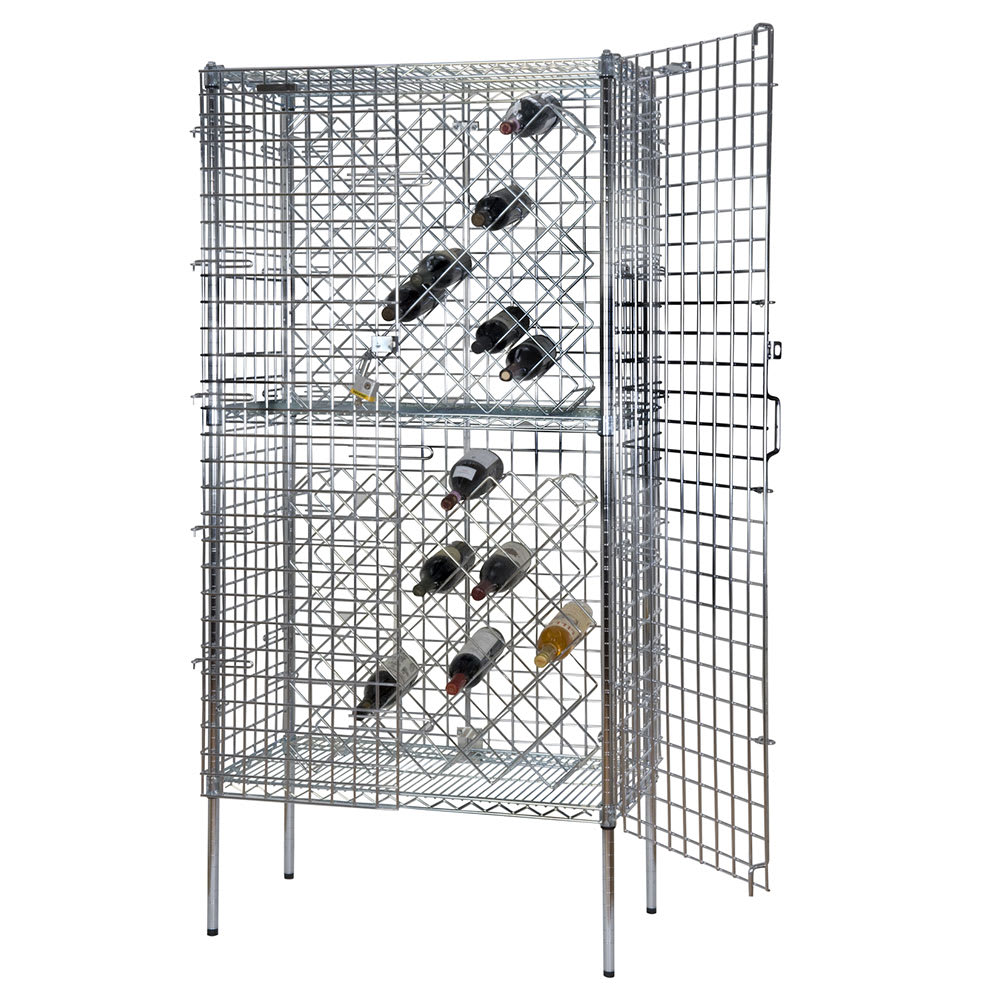 Focus FDSWR2448CH 74"H Commercial Wine Rack w/ (192) Bottle Capacity, Chrome