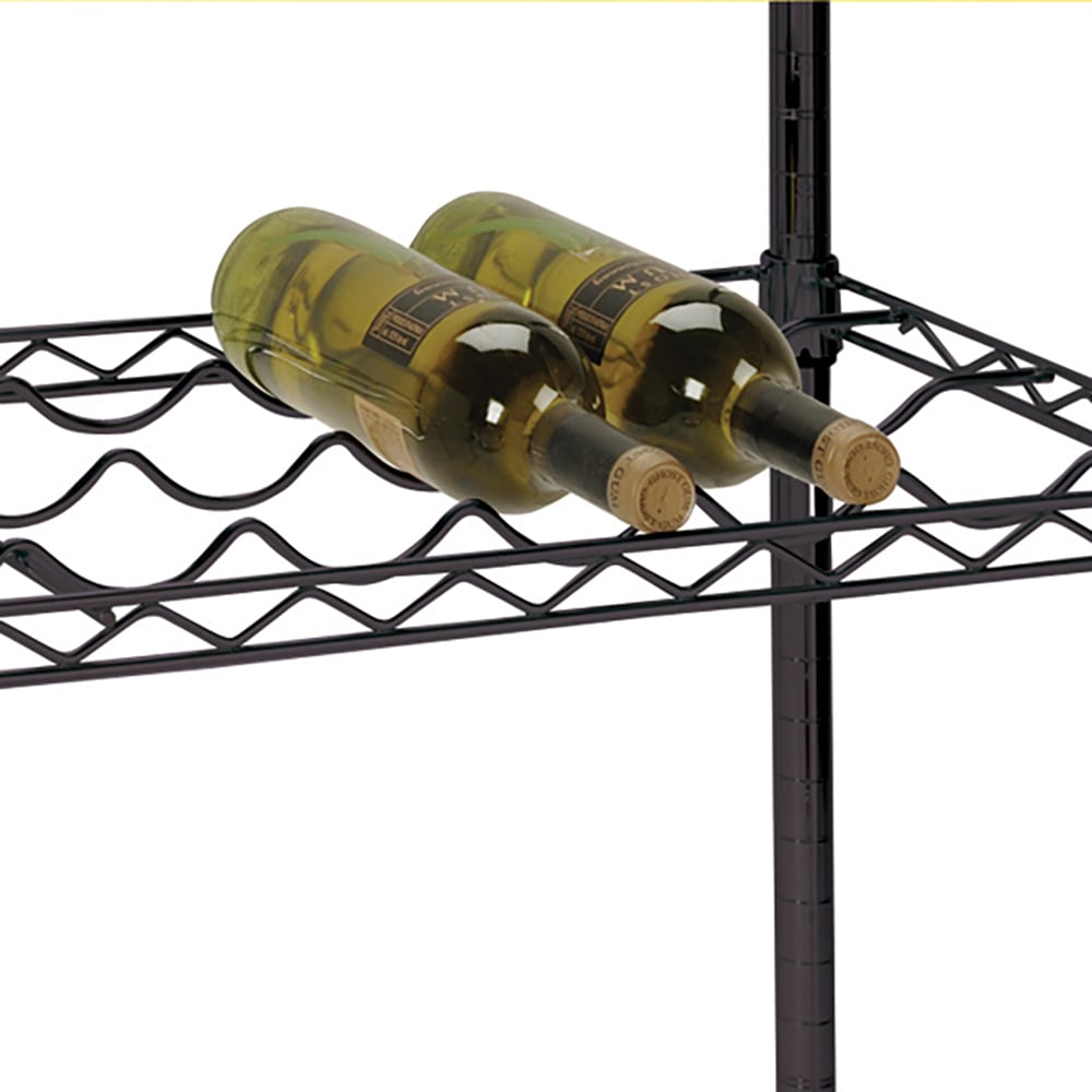 Focus FFWS1436BK Commercial Wine Shelf w/ (9) Bottle Capacity, Black Epoxy