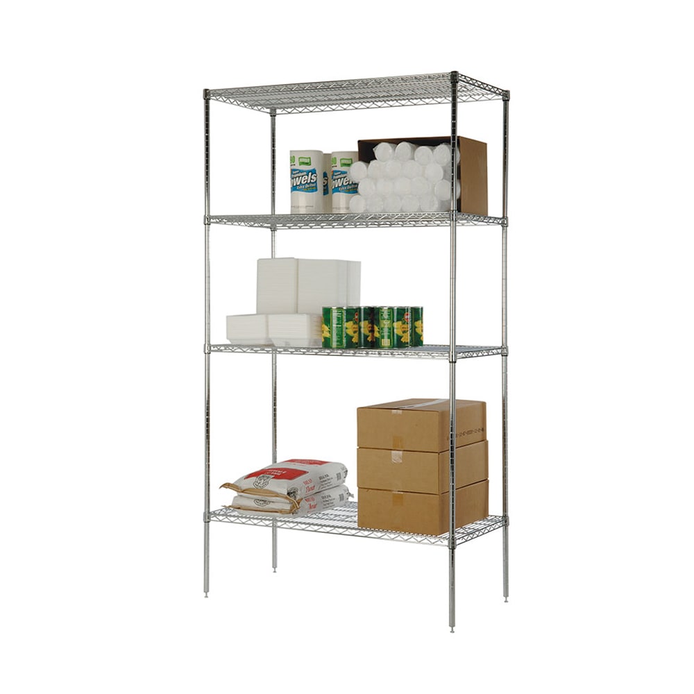 Focus FK183674CH 36" NSF 4-Tier Chromate Wire Shelf Kit - 18"W, 74"H