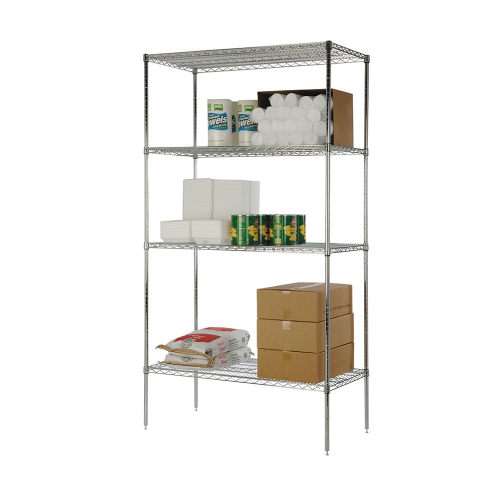 Focus FK184874CH 48" NSF 4-Tier Chromate Wire Shelf Kit - 18"W, 74"H
