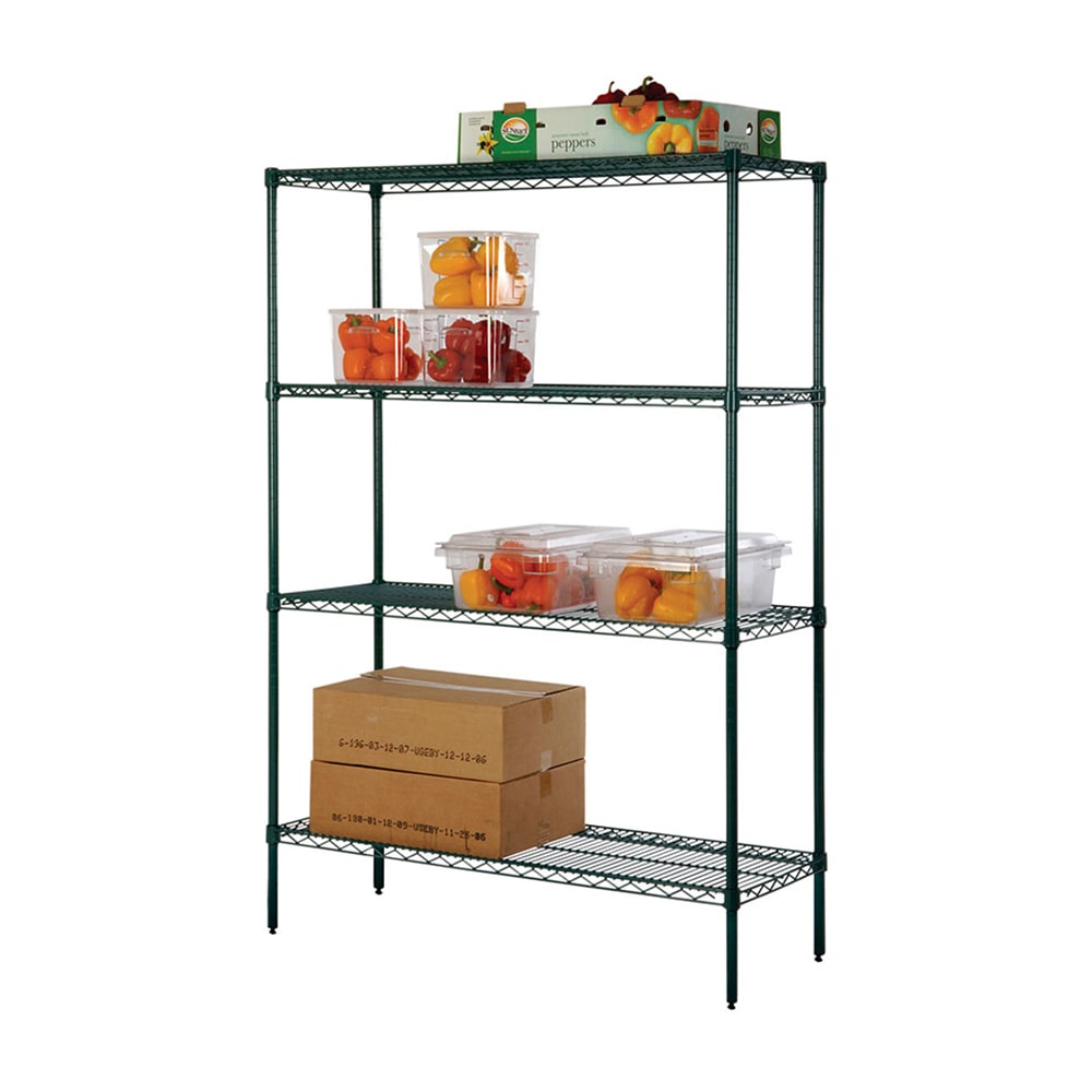 Focus FK184874GN 48" NSF 4-Tier Epoxy Coated Wire Shelf Kit - 18"W, 74"H