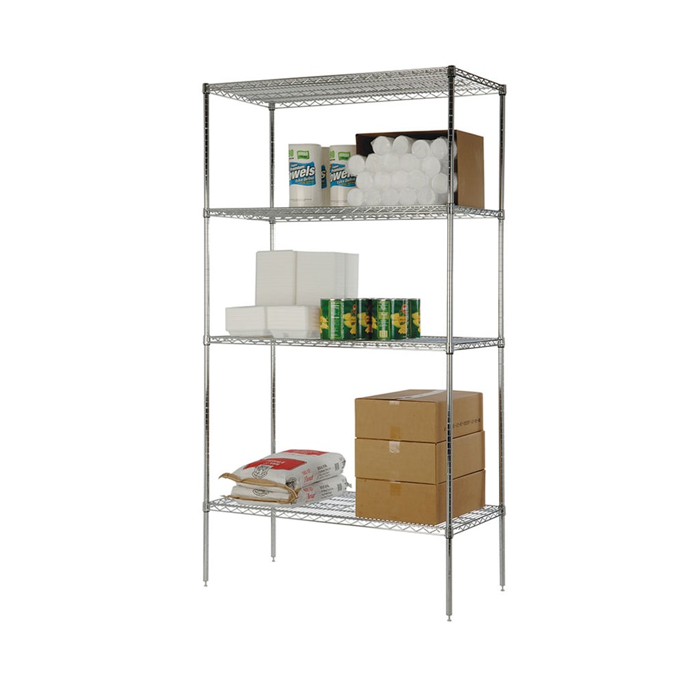 Focus FK244874CH 48" NSF 4-Tier Chromate Wire Shelf Kit - 24"W, 74"H