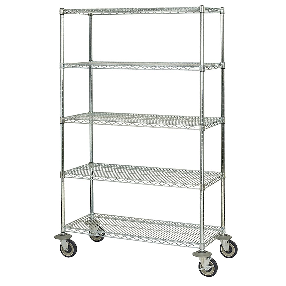 Focus FMK2136695CH 36" NSF 5-Tier Chromate Wire Shelf Kit - Mobile, 21"W, 69"H