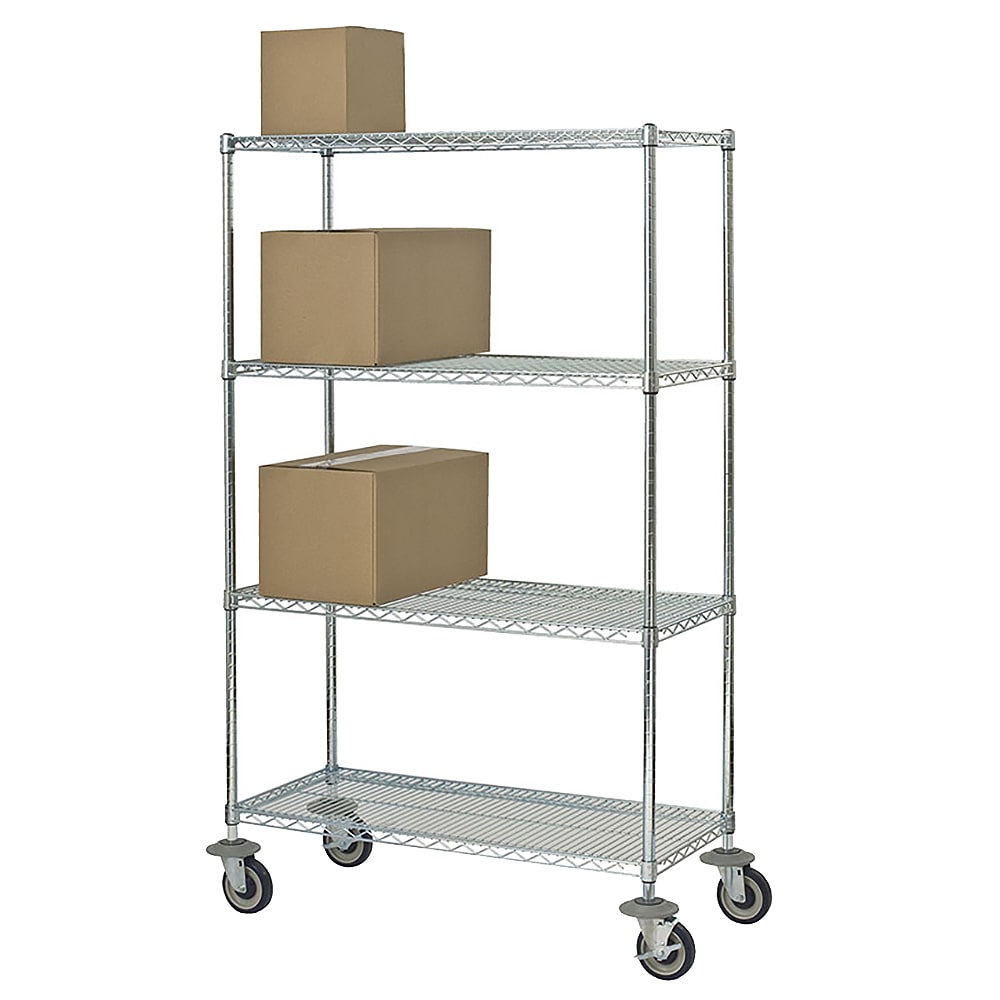 Focus FMK2448694CH 48" NSF 4-Tier Chromate Wire Shelf Kit - Mobile, 24"W, 69"H