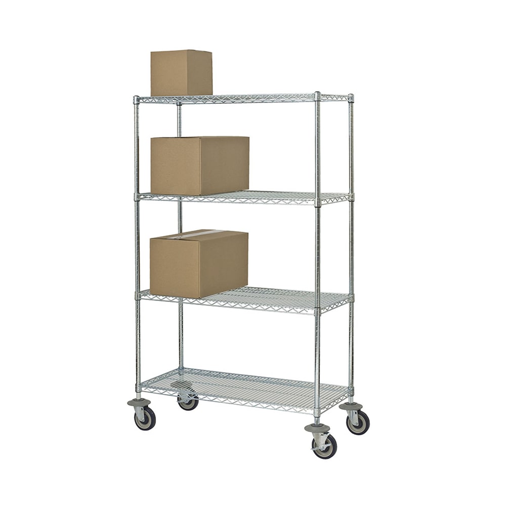 Focus FMK2460694CH 60" NSF 4-Tier Chromate Wire Shelf Kit - Mobile, 24"W, 69"H
