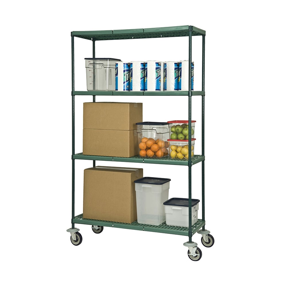 Focus FMPS1836694 36" 4-Tier Epoxy Coated Wire Shelf Kit - Mobile, 18"W, 63"H