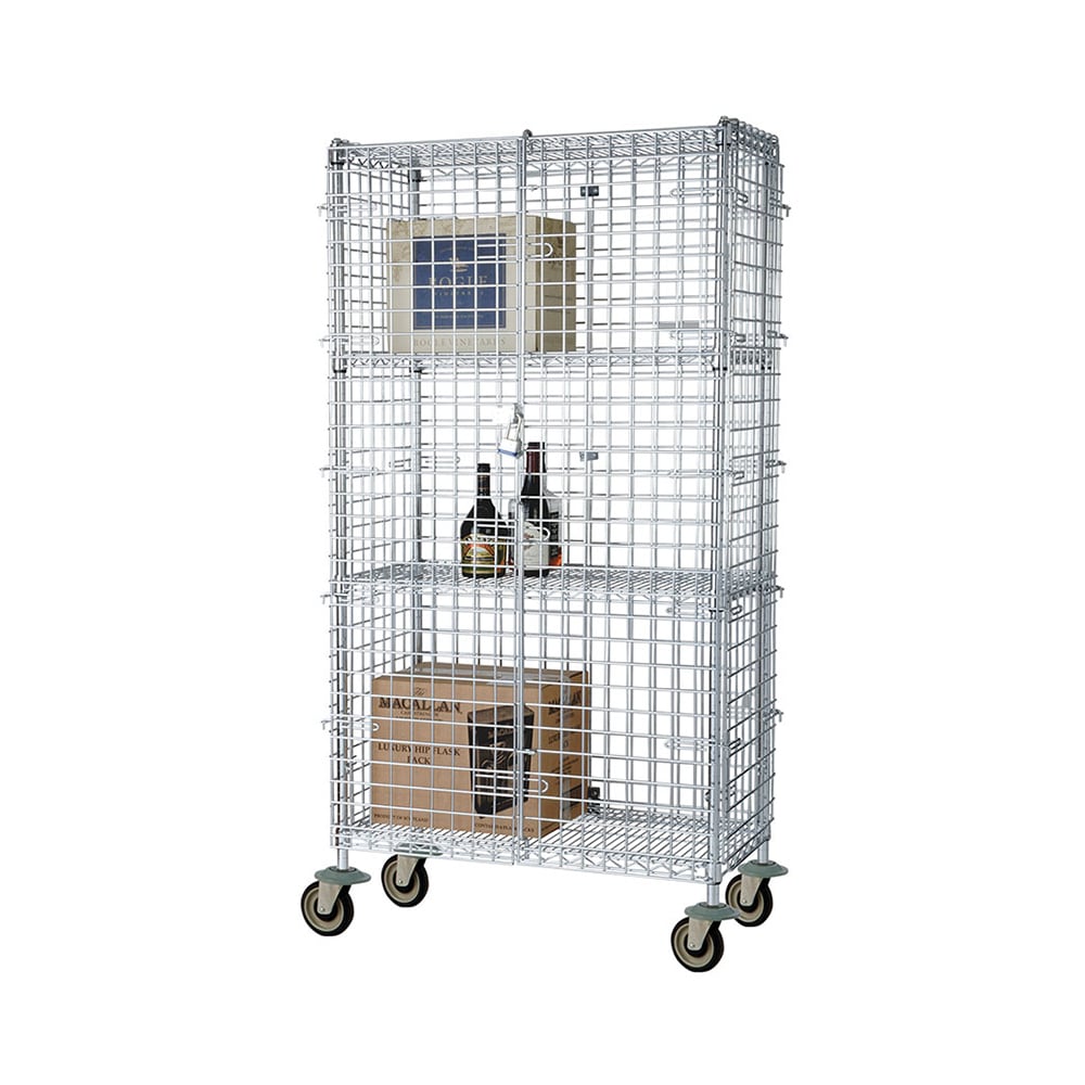 Focus FMSEC24484 48" Mobile Security Cage - 24"W, Chromate