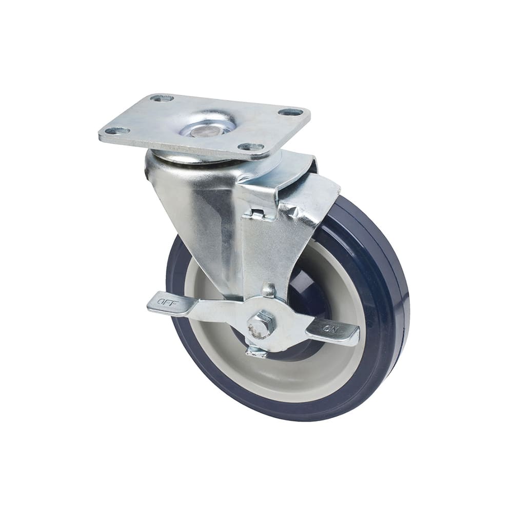 Focus FPCST2X35 Universal Plate Caster w/ Brake, 250 lb Per Caster, 5" Diameter